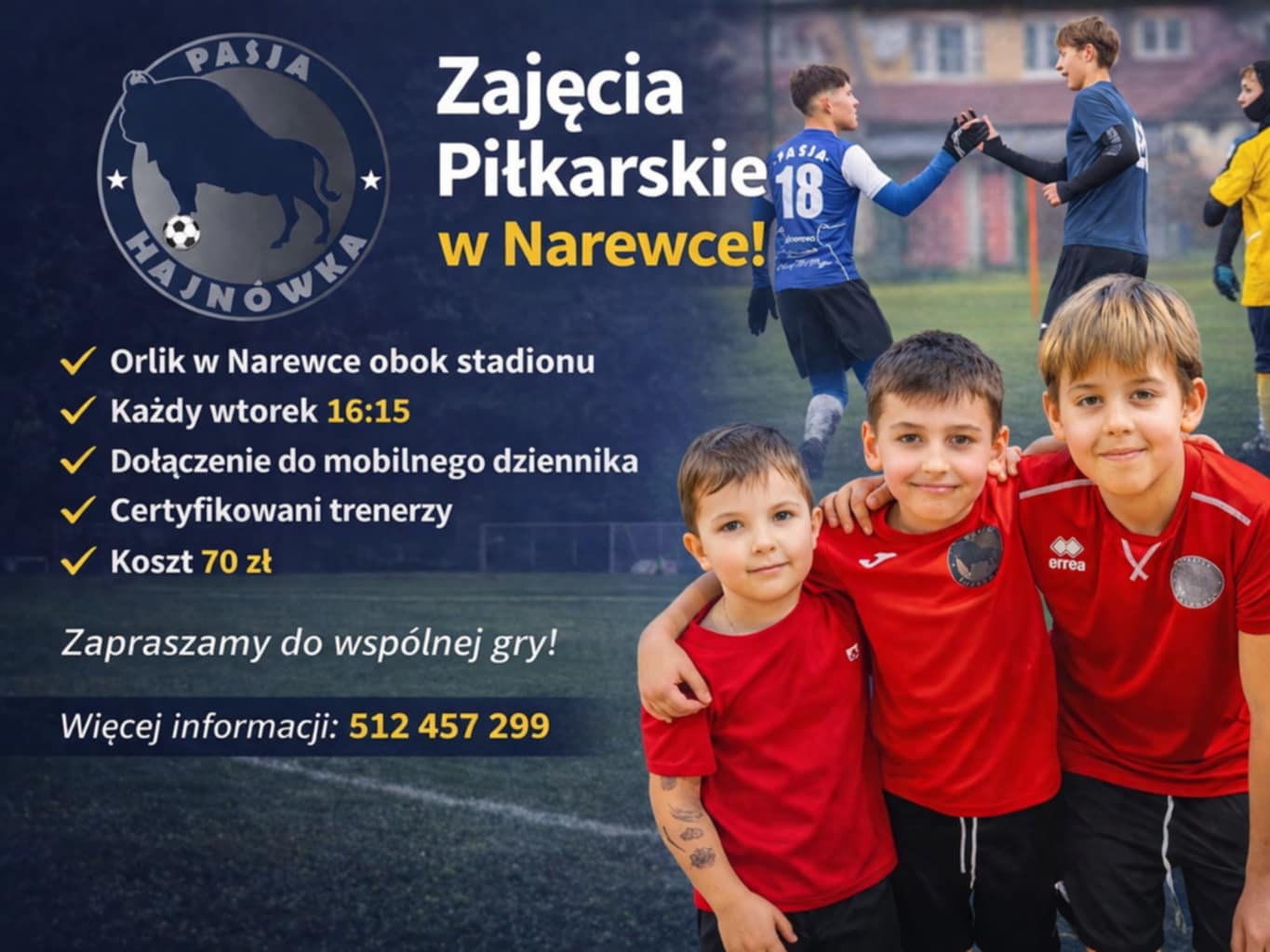 Zajęcia piłkarskie w Narewce